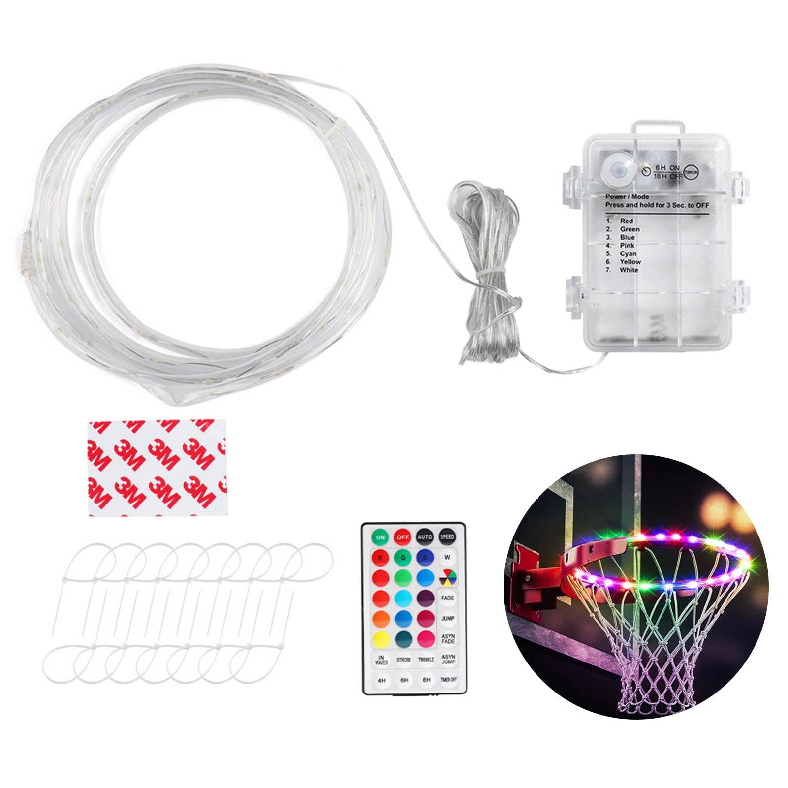 LED Basketball Hoop Lights - 17 Color Changing Germplasm Court Lights for Indoor/Outdoor Basketball Training - Perfect Gift for Kids & Adults - Enhance Night Games & Backyard Practice