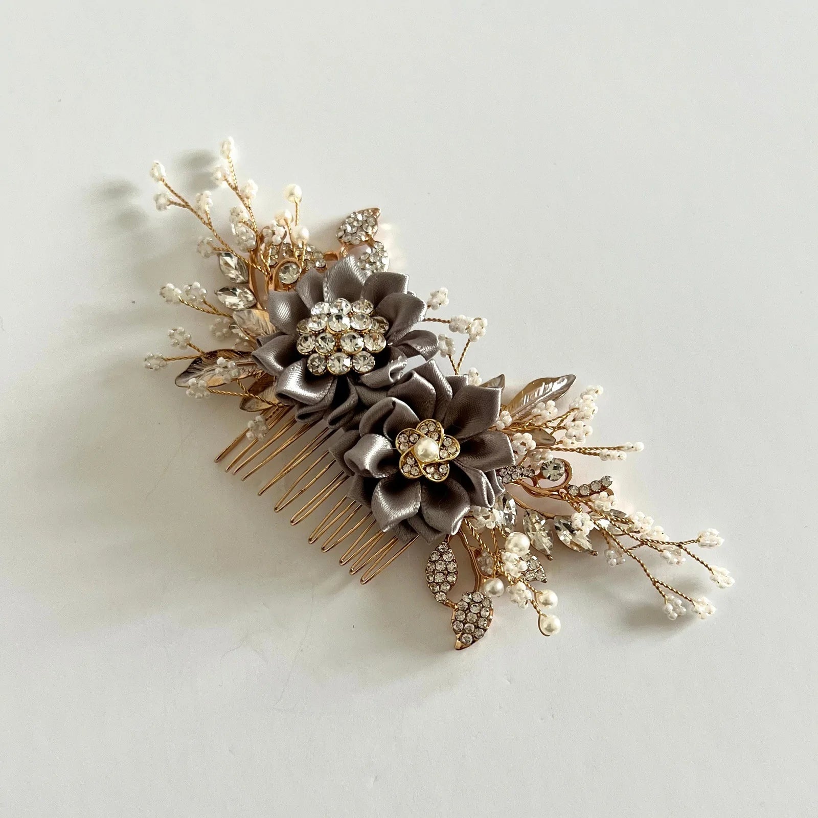 Elegant Bridal Floral Hair Comb - Wedding Hair Accessory with Flowers in All Colors (TT323) - Perfect for Brides, Bridesmaids, and Special Occasions