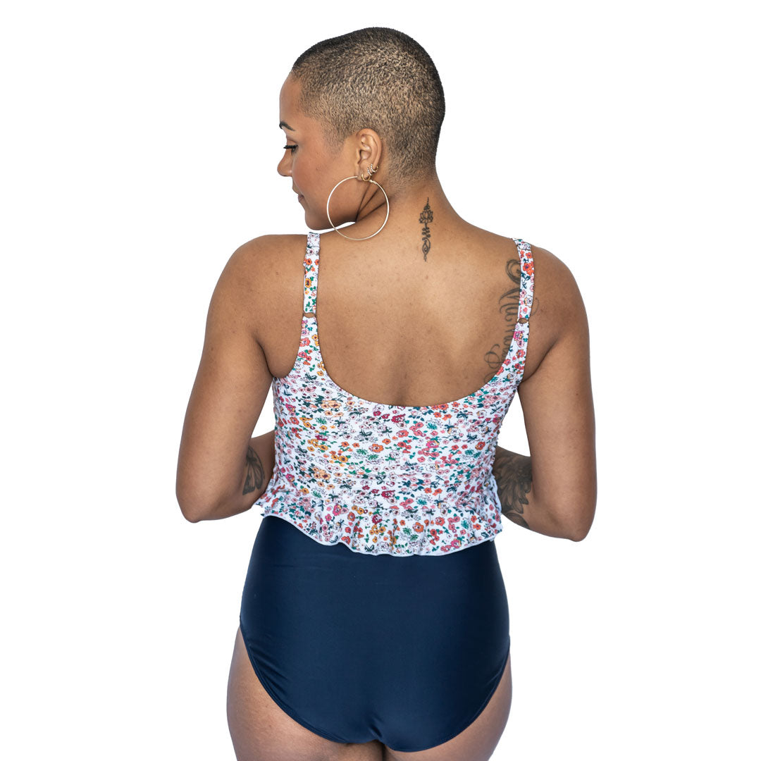 Women's Scoop Neck Peplum Tankini Top - Flattering Swimwear for Beach & Pool - Perfect for Summer Vacations and Resort Wear