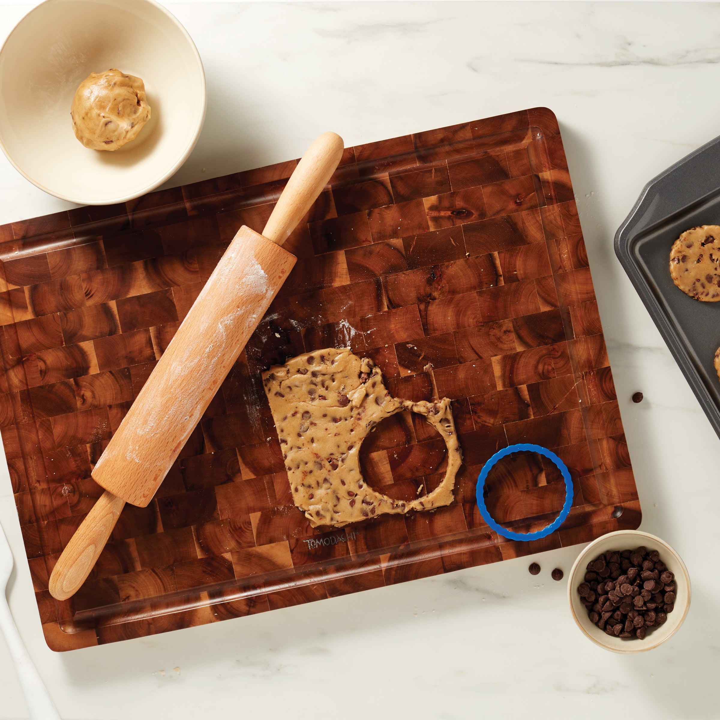 Premium Acacia Wood Pastry Board - Durable & Eco-Friendly Baking & Kneading Surface for Bread, Pizza, Cookies - Perfect for Home Bakers & Professional Kitchens