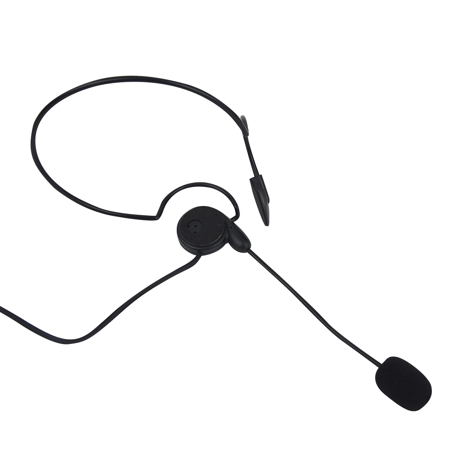 Pdflie Behind-The-Head Radio Earpiece with Boom Mic & Finger PTT - Walkie Talkie Headset Compatible with Baofeng, Kenwood, Retevis UV-5R & 888S - Ideal for Security, Construction & Outdoor Adventures