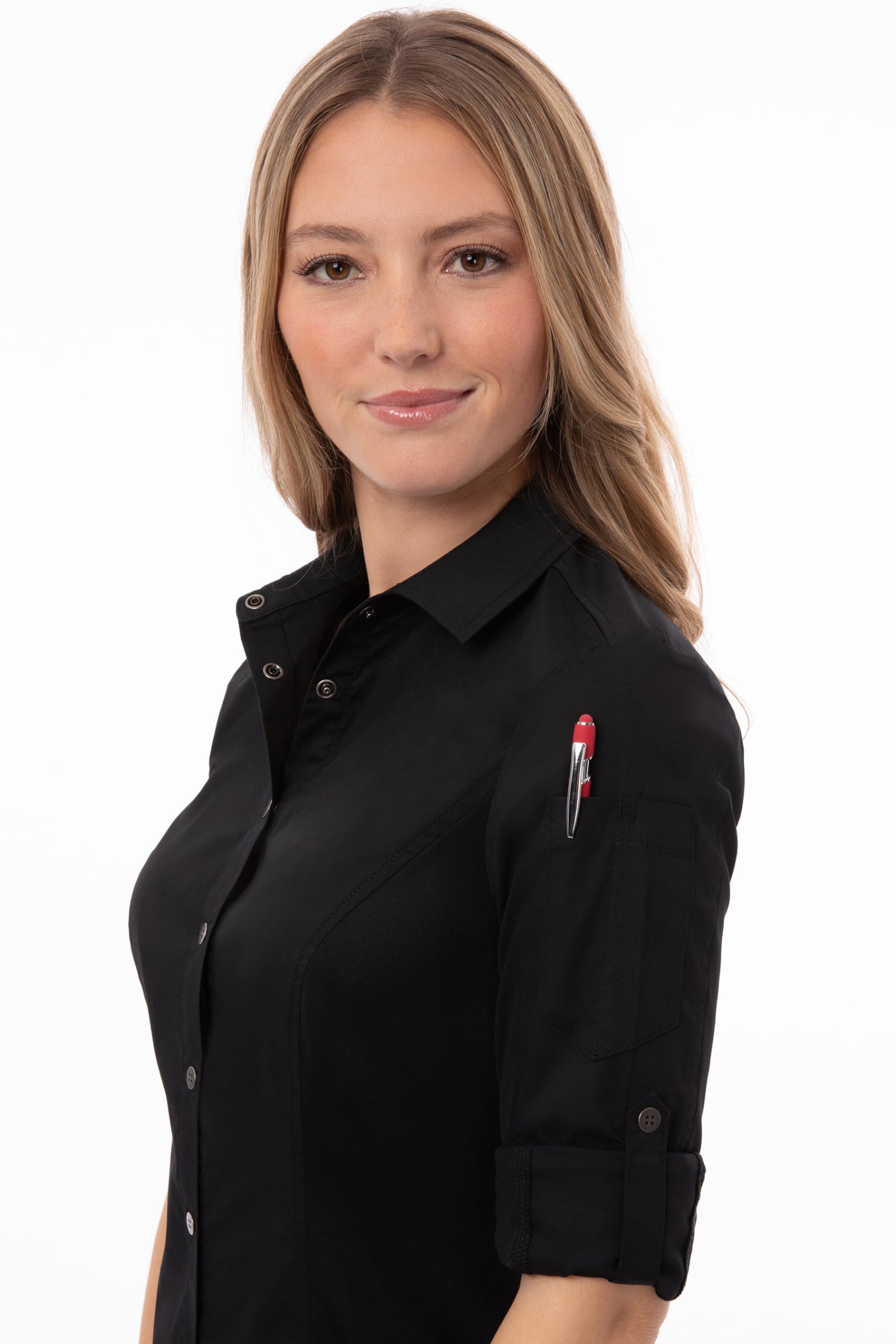 Chef Works Women's Seville Breathable Mesh Panel Chef Shirt - Perfect for Professional Kitchens, Cooking Classes & Food Service