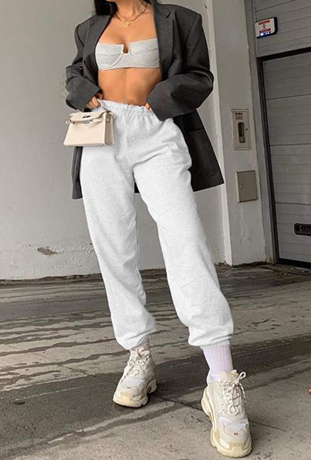 Women's High Waist Jogger Sweatpants with Pockets - Athletic Fit Gym Pants for Yoga, Running & Lounge Wear - Comfortable Cinch Bottom Trousers for Workout & Casual Style