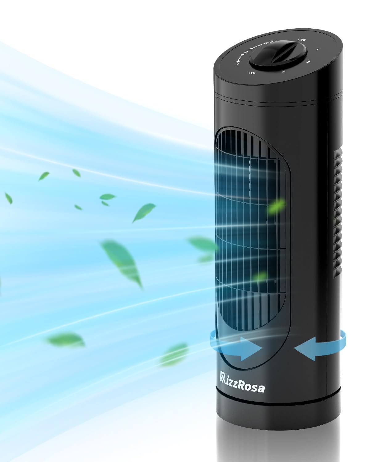 14 Inch Bladeless Tower Fan with 3-Speed Settings & 80° Oscillation - Ultra Quiet Cooling Desk Fan for Office, Bedroom, Home - Perfect for Work, Sleep & Summer Comfort