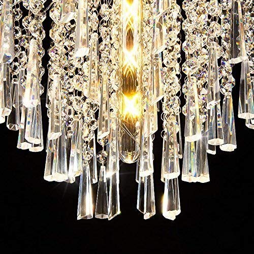 Crystal Chandelier Ceiling Pendant Light - K9 Raindrop Lighting Fixture for Living Room, Bedroom & Restaurant | Modern Hanging Lamp with/without Light Source | Elegant Home & Commercial Decor