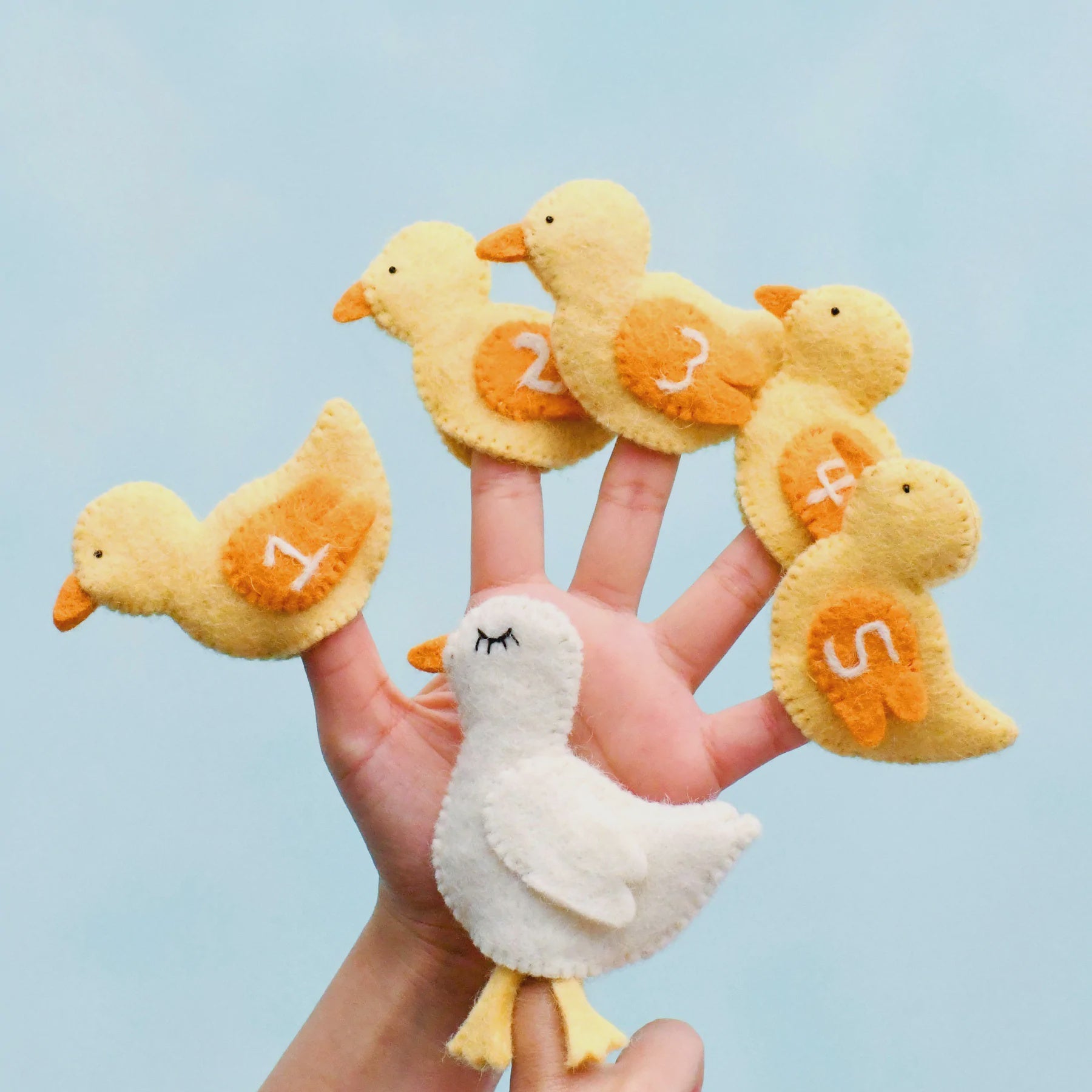 Five Little Ducks Felt Finger Puppet Set - Interactive Storytelling Toy for Kids | Perfect for Preschool Learning, Nursery Rhymes & Toddler Playtime