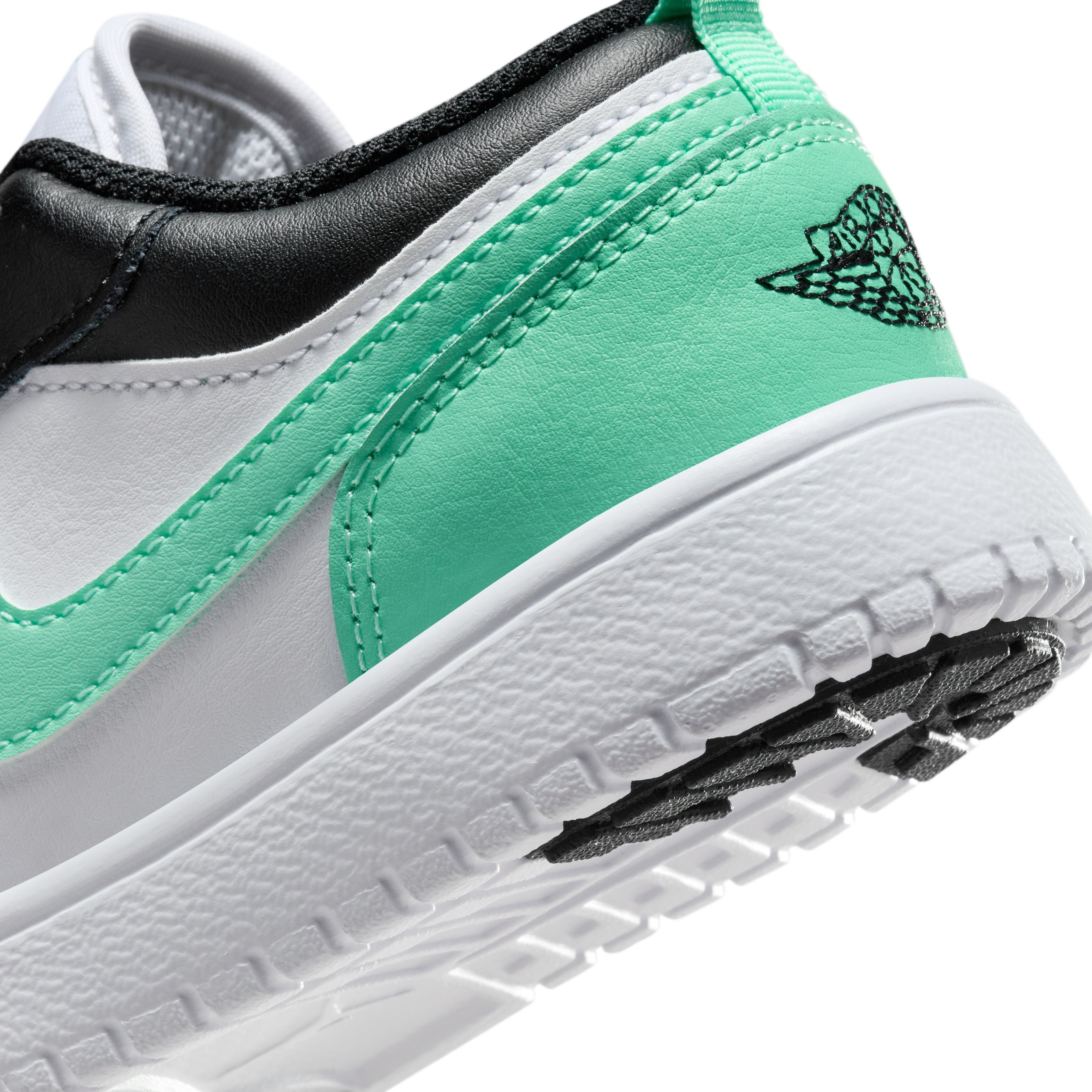 Kids Air Jordan 1 Low 'White Green Glow' Sneakers - Boys & Girls Basketball Shoes for Casual Wear & Sports - Perfect for School, Playground & Street Fashion