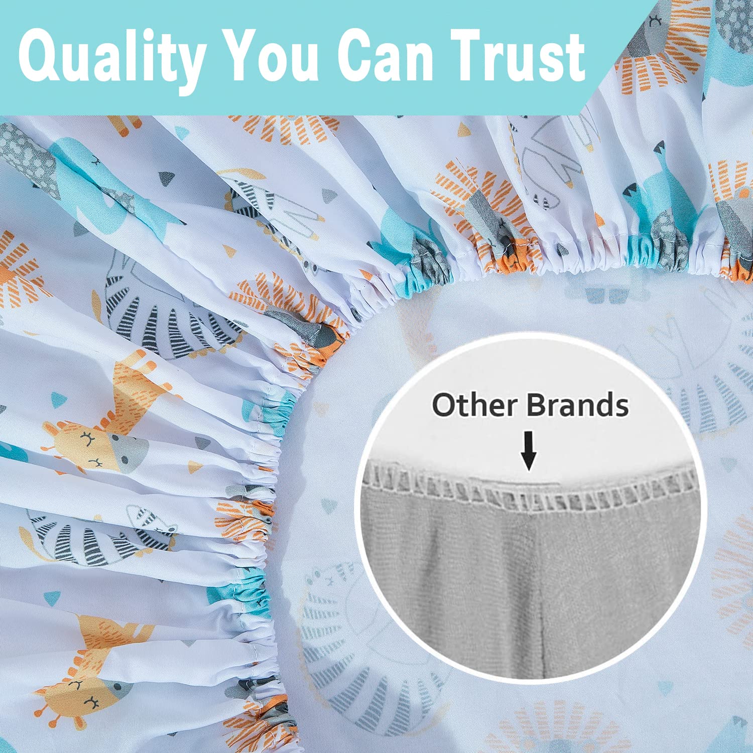Bimocosy 2 Pack Fitted Crib Sheets for Boys & Girls - 28