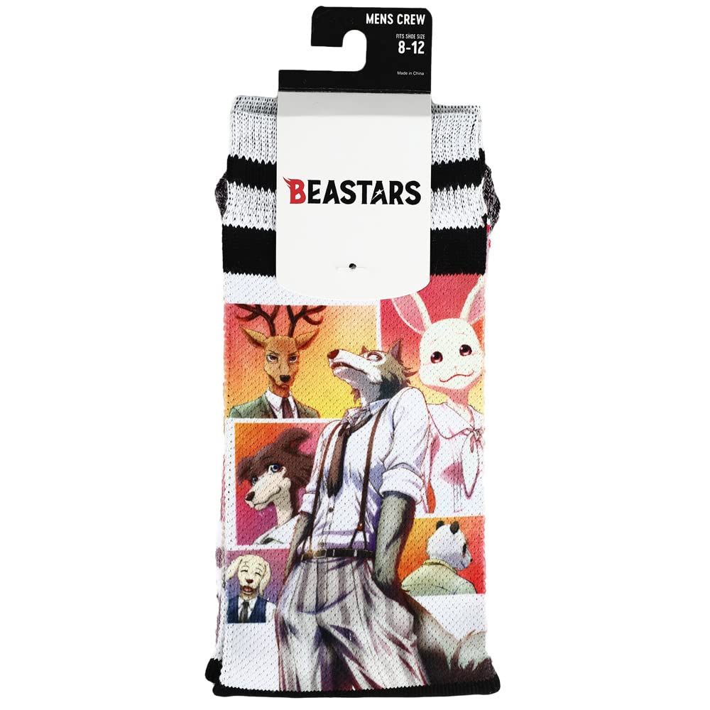 Beastars Anime Crew Socks for Men - Anime Cosplay Socks, Cartoon Character Socks, Soft Cotton Socks for Anime Fans, Gift for Otaku - Perfect for Cosplay, Conventions, and Daily Wear