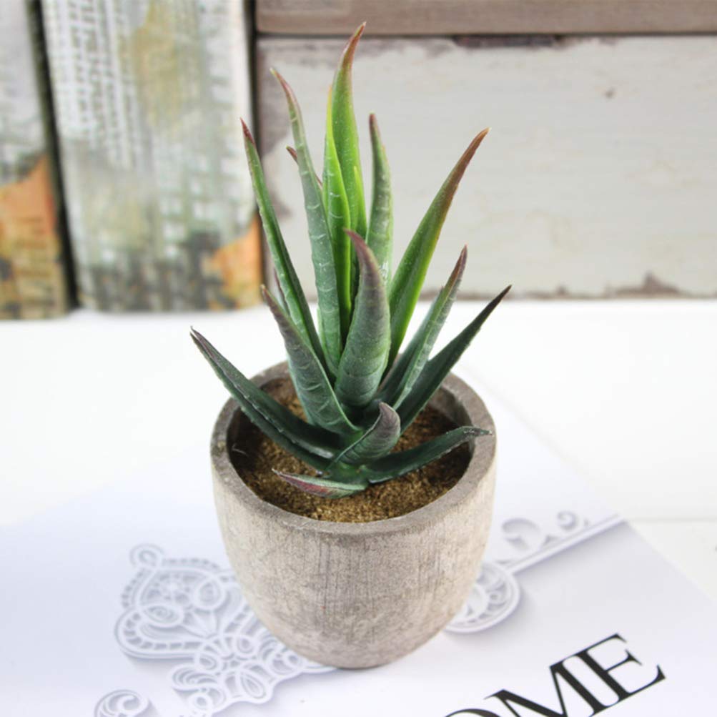 LIOOBO Artificial Faux Succulent Plants in Gray Pots - Small Simulation Plants for Home Decor, Office Desk, and Indoor Greenery Enhancement