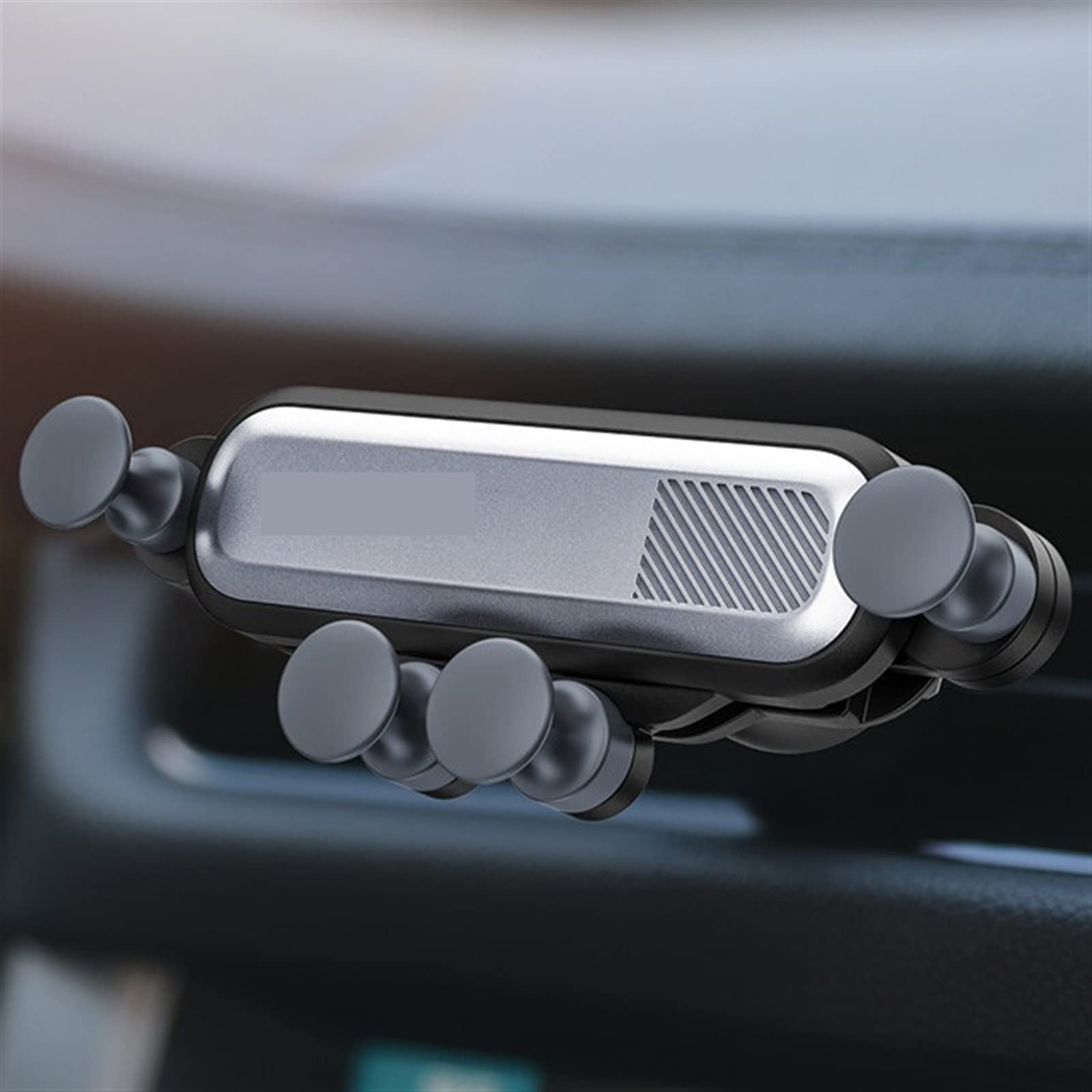 Premium Car Phone Holder - Universal Gravity Phone Mount for iPhone 13/12/11/Pro/8, Samsung, Huawei, Xiaomi, Redmi & LG - Secure Dashboard & Windshield Smartphone Stand (Silver) - Perfect for GPS Navigation, Hands-Free Calling & Road Trips