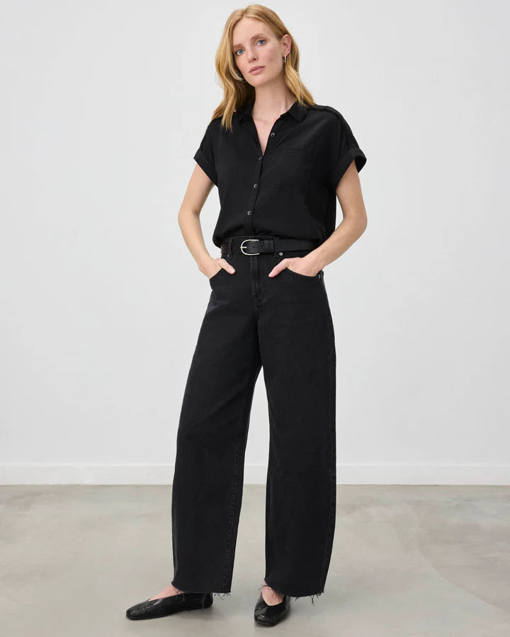 Stylish Short Sleeve Paige Shirt for Women - Casual Summer Blouse for Office, Date Night & Outdoor Activities