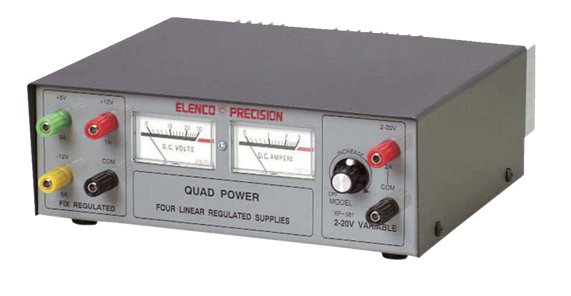 XP581 4-in-1 Fully Regulated Power Supply Unit - Multi-Channel DC Power Source for Electronics Testing, Lab Equipment & DIY Projects