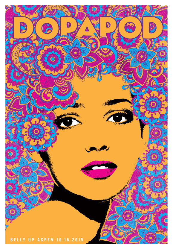 Vintage 2015 Dopapod Concert Poster by Scrojo - Belly Up Tavern Live Music Memorabilia - Perfect for Music Fans, Band Merch Collectors & Home Decor