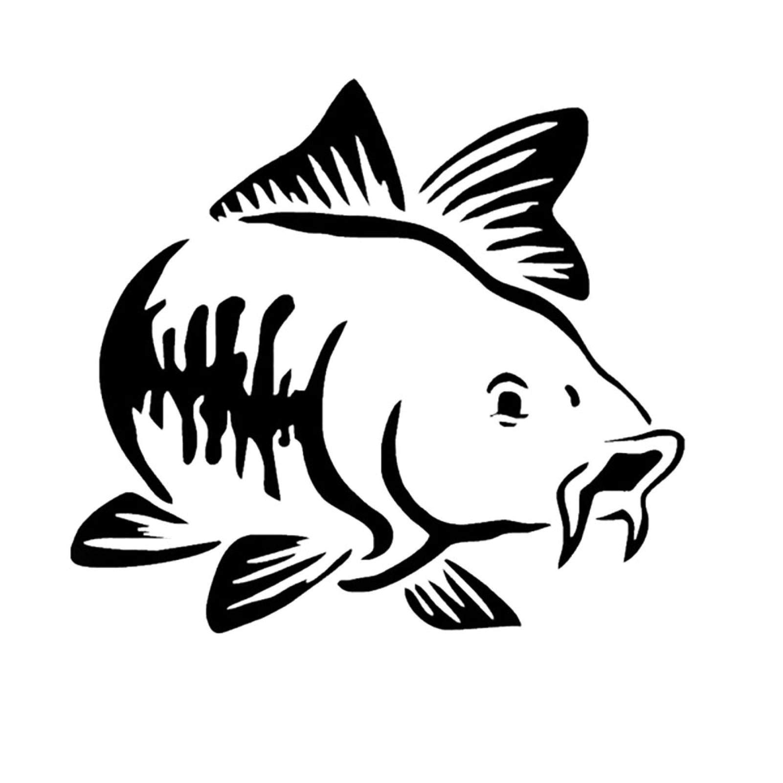 Shineweb Reflective Carp Fish Car Stickers - Black Vinyl Decals for Car, Truck, SUV Windows & Body - Easy to Apply & Remove - Perfect for Vehicle Customization, Personalization & Nighttime Safety