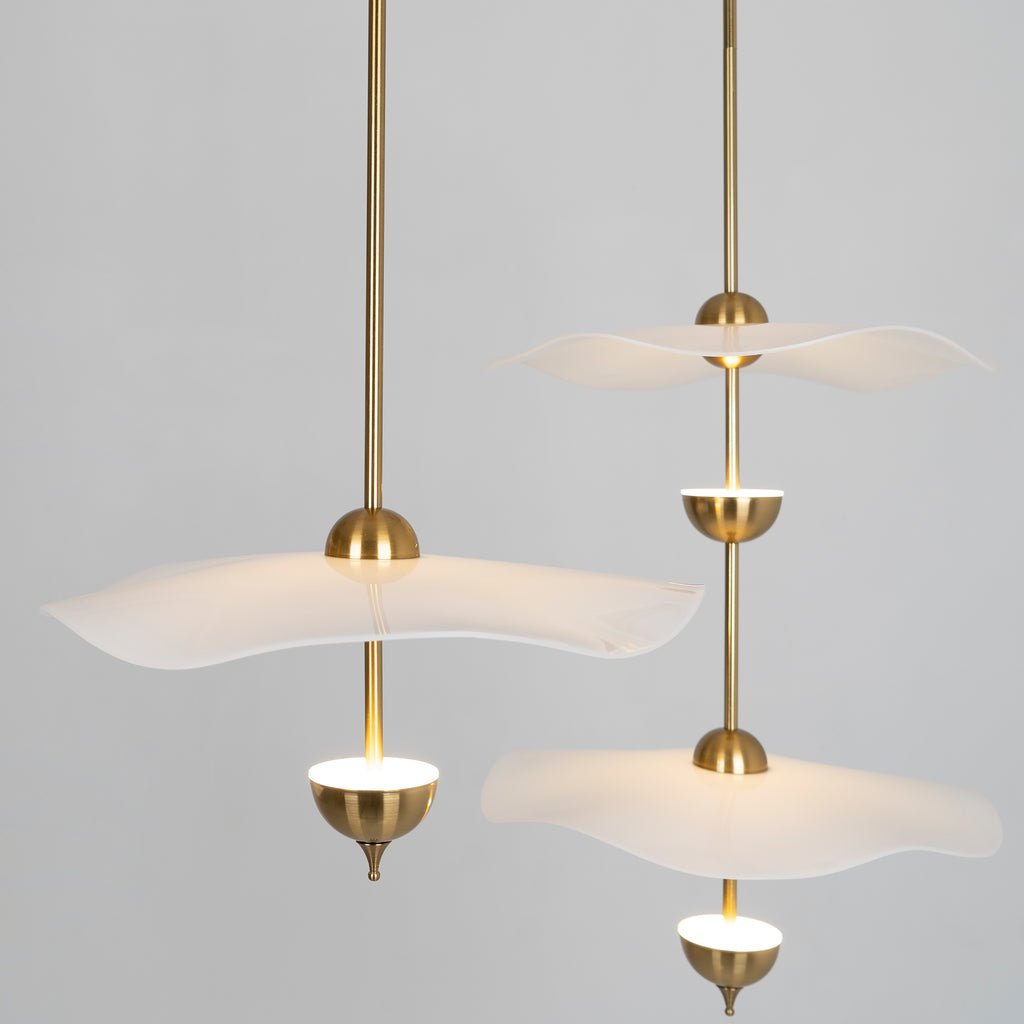 Envolee Double Biscuit Pendant Light - Modern Glass Ceiling Lamp for Kitchen Island, Dining Room & Bedroom Lighting