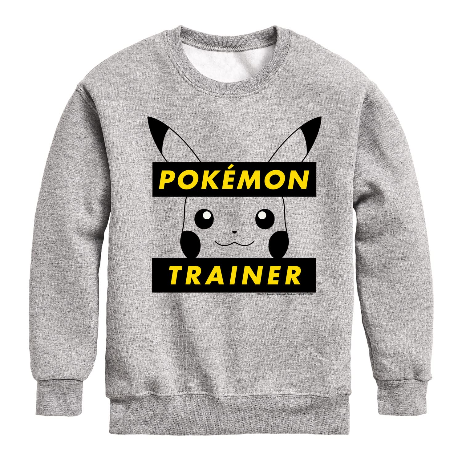 HYBRID APPAREL Pokémon Pikachu Trainer Youth Fleece Crewneck Sweatshirt - Soft & Comfortable Kids Hoodie for School, Gaming & Anime Fans