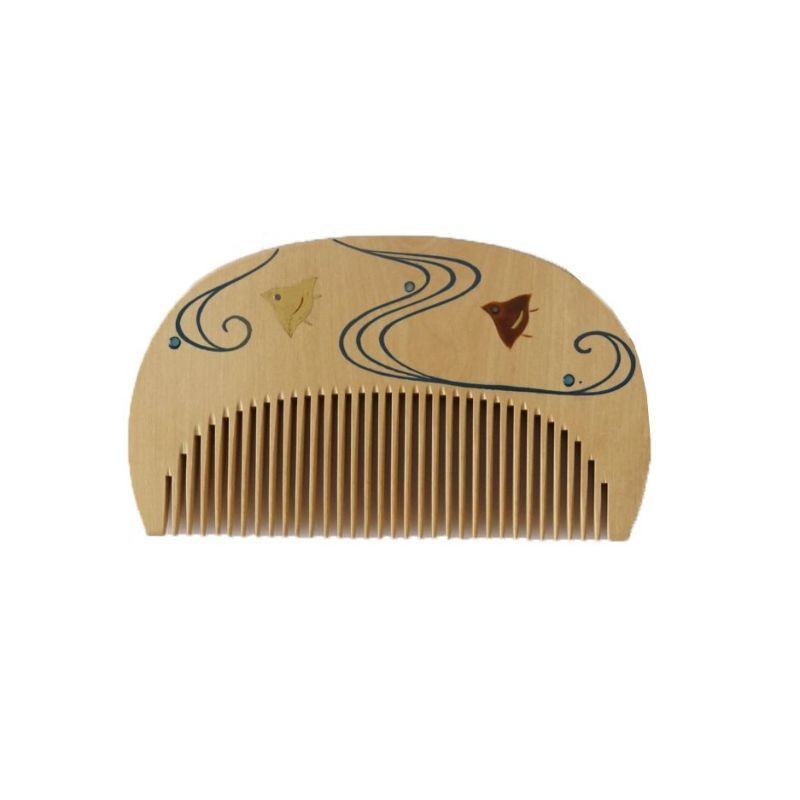 Handmade Japanese Maki-e Urushi Lacquer Tsuge Boxwood Hair Comb with Chirimen Crepe Fabric Case - Traditional Kyoto Craftsmanship | Perfect for Wedding, Tea Ceremony & Kimono Styling