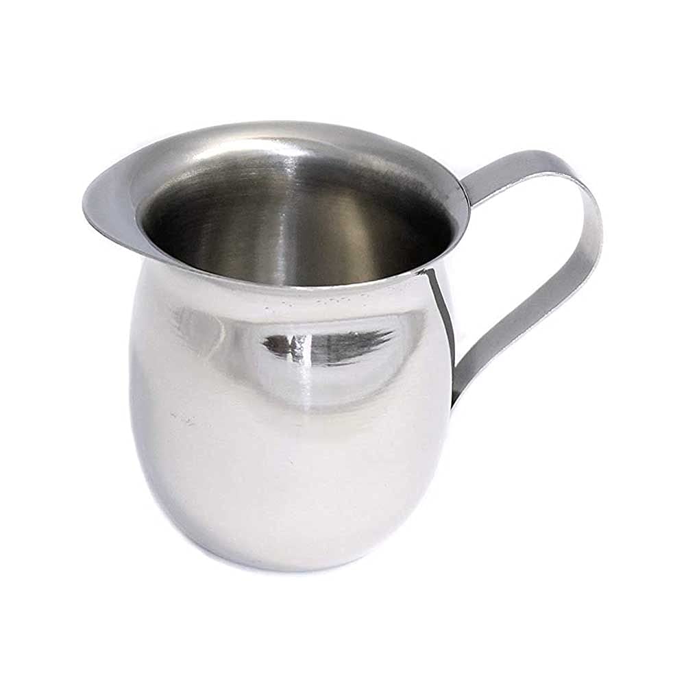 Premium 2 Oz Stainless Steel Bell Creamer with Handle - Perfect for Coffee, Espresso, Tea, Milk, Jam, Maple Syrup & Sauces - Ideal for Home, Cafe & Restaurant Use