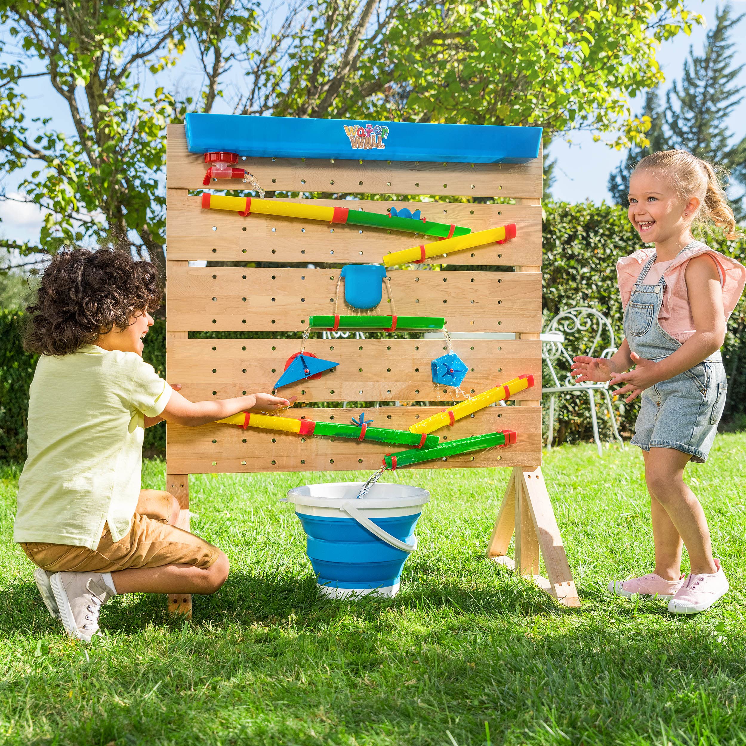 Wooden Waterfall Sensory Play Table for Kids Ages 3+ | 27-Piece Educational Water Toy Set | Outdoor & Indoor Learning Activity for Toddlers & Preschoolers | Perfect for Backyard, Classroom & Daycare Play