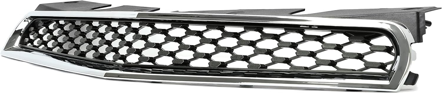 KUAFU Front Upper Grille Compatible with 2010-2015 Chevy Chevrolet Equinox - Replacement for 25798744 & GM1200622 - Black Chrome Grill - Perfect for Car Upgrades & Auto Body Repair