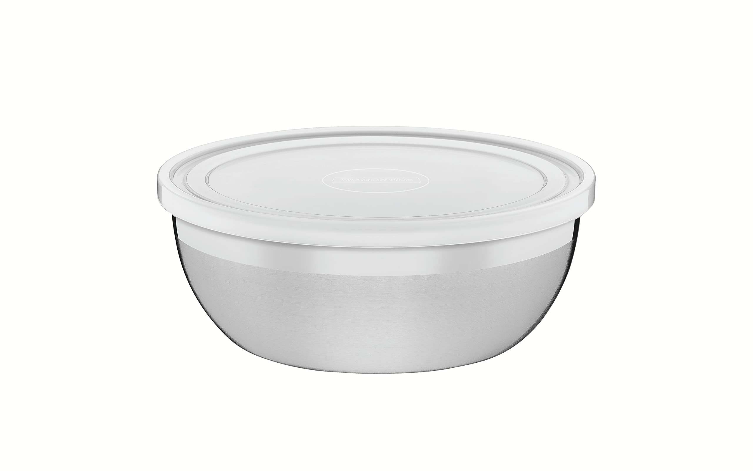 Tramontina Stainless Steel Mixing Bowl with Lid - 18cm Diameter, 1.6L Capacity, Dishwasher Safe - Perfect for Baking, Meal Prep & Kitchen Organization