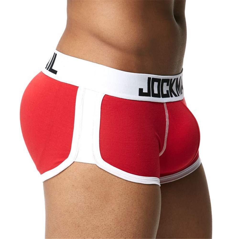 JOCKMAIL Men's Cotton Push-Up Boxer Briefs - Hip Enhancer Underwear for Daily Comfort