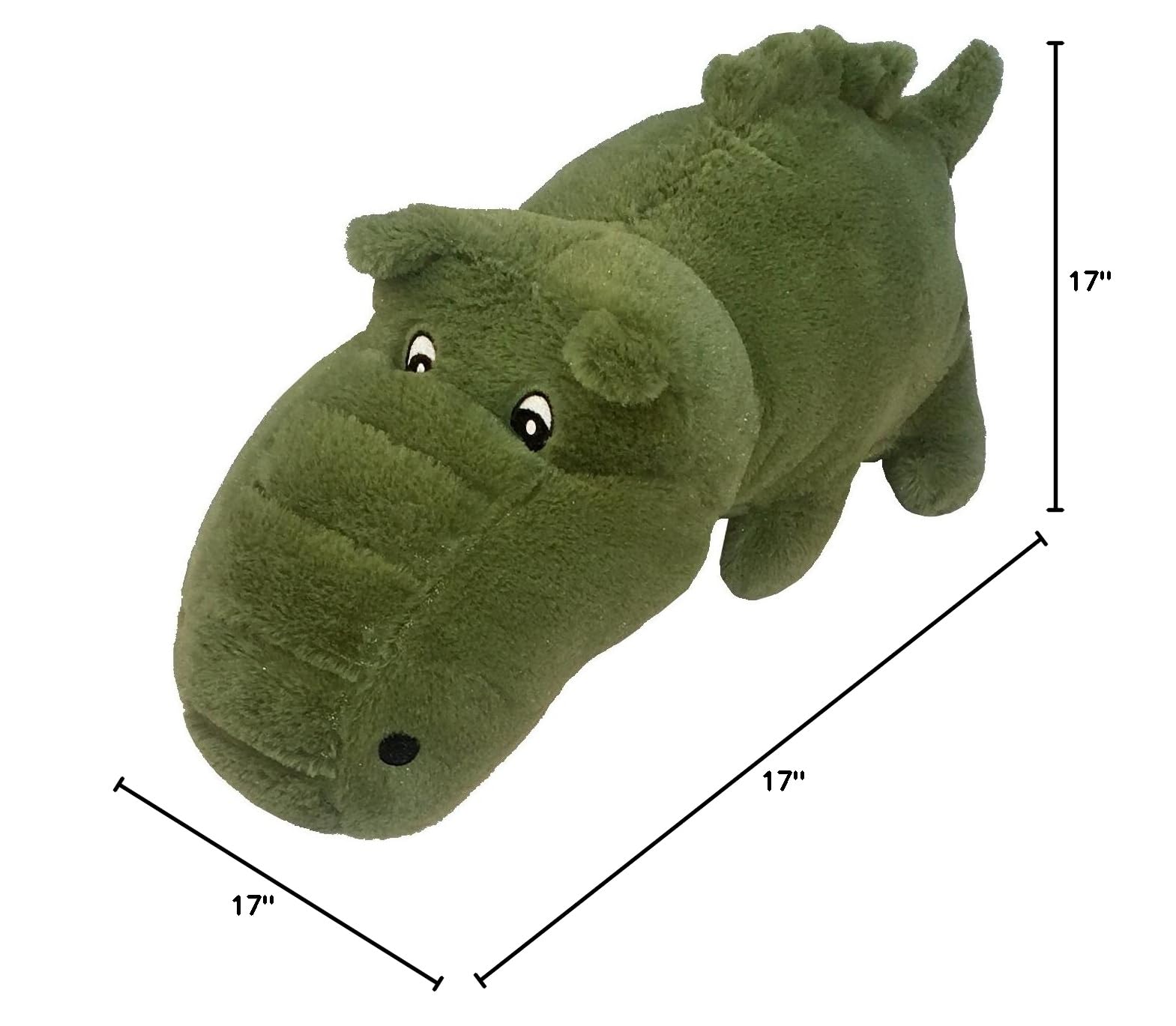 Durable Plush Alligator Dog & Cat Toy - 17-Inch Green with Multi-Squeakers & Crinkle Paper for Interactive Play | Perfect for Fetch, Training & Cuddling