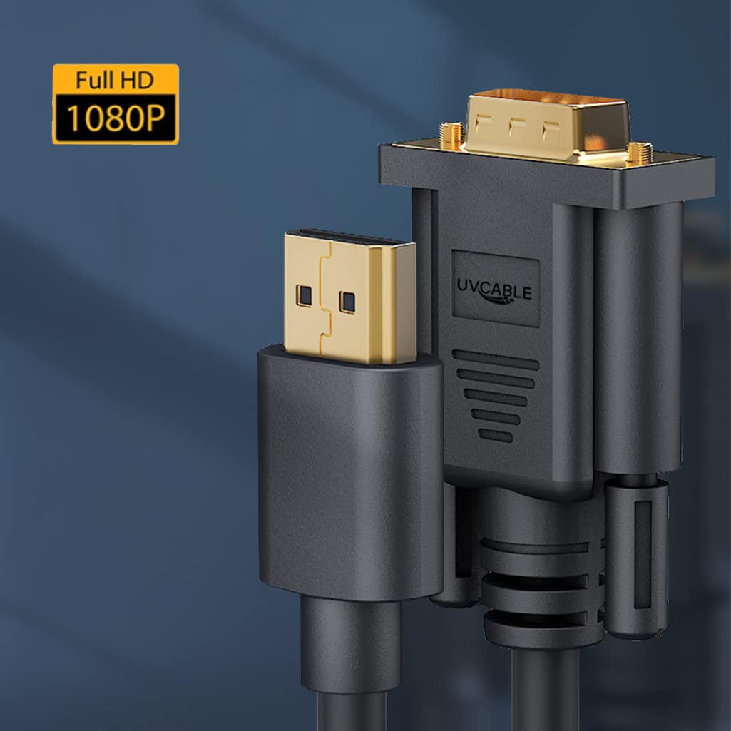 2-Pack HDMI to VGA Cable 3.3ft Gold-Plated Adapter for Laptop, PC, Monitor, Projector, HDTV - Ideal for Home Office, Classroom, and Conference Room Setup