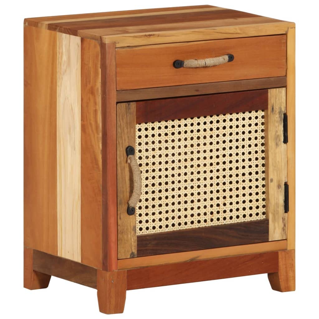 Solid Reclaimed Wood Nightstand with Storage Drawer - 15.7