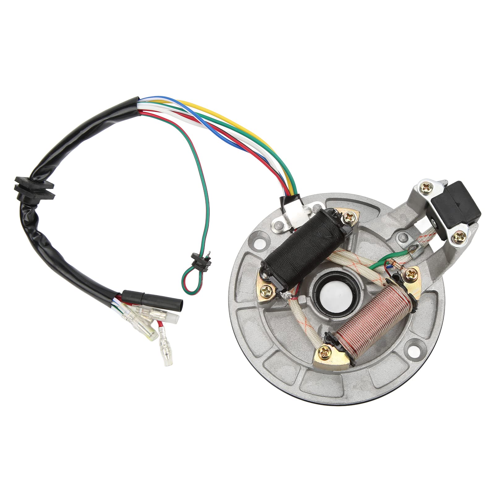 Aramox 2 Coil Ignition Magneto Stator Plate Replacement for TaoTao 50cc 70cc 90cc 110cc 125cc 4 Stroke Dirt Bike - Compatible with ATV, Scooter & Pit Bike - High Performance Engine Part for Off-Road Riding & Racing
