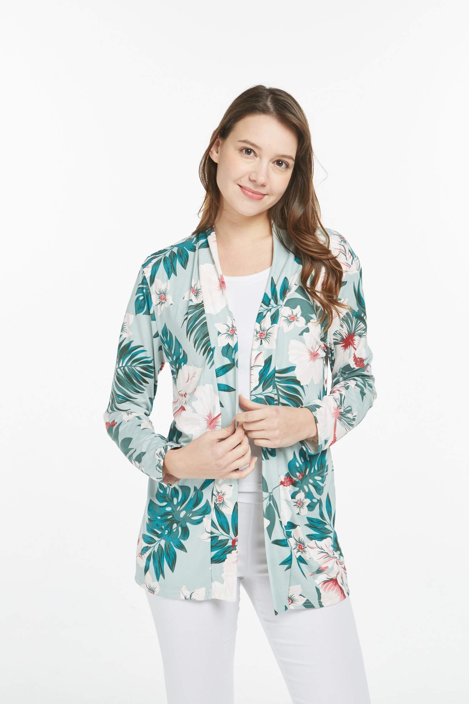 Women's Soft Stretchy Casual Open Front Cardigan Jacket - Lightweight Layering for Work, Travel & Lounge Wear