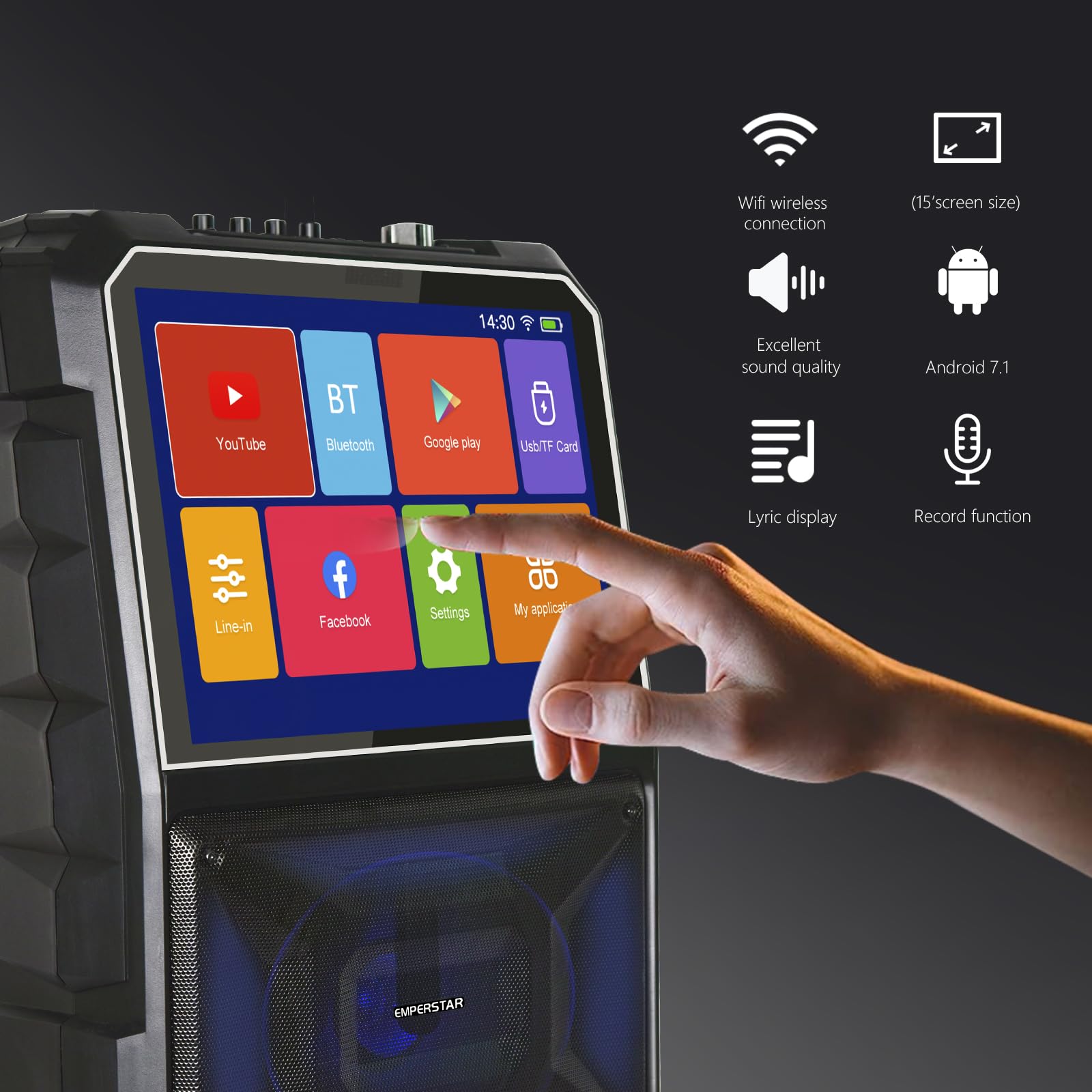 Portable Karaoke Machine with Built-in 15