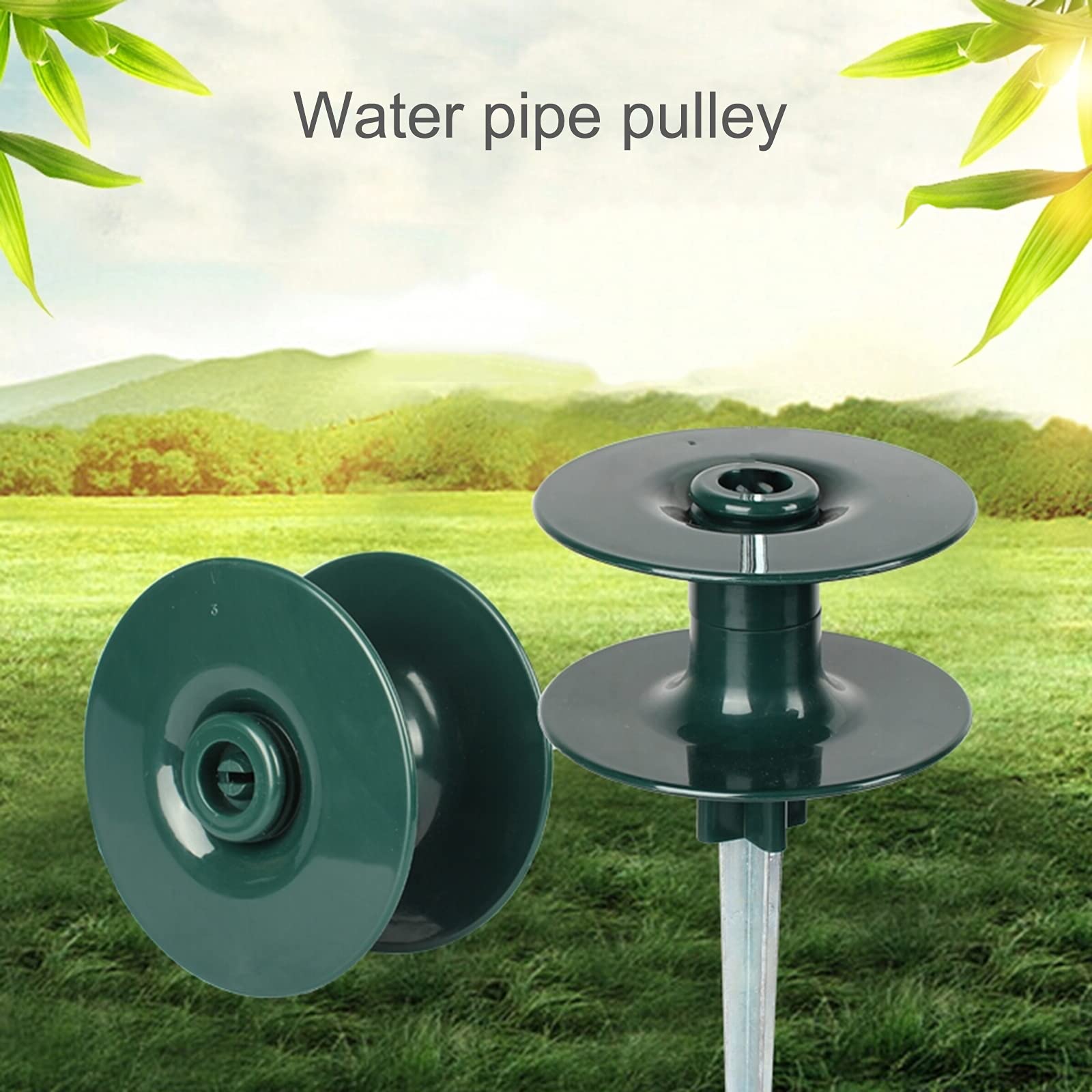 2PCS Heavy Duty Garden Hose Guide Stakes - Dark Green Lawn Hose Support for Plant Protection & Watering