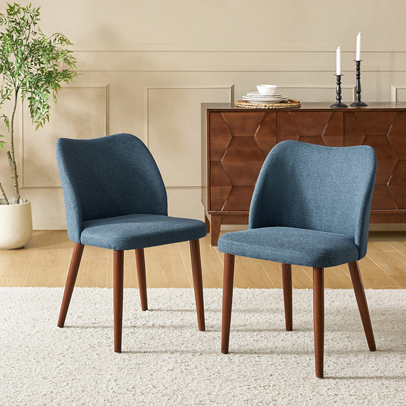 Mid Century Modern Upholstered Dining Chairs - Diana Collection | Stylish Upholstered Side Chairs for Kitchen, Dining Room & Office | Comfortable & Elegant Seating Solution