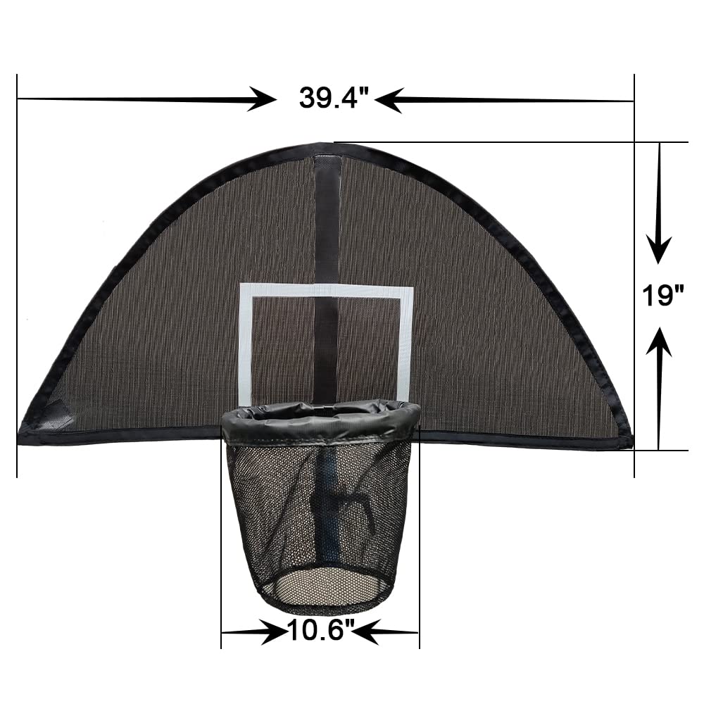 Trampoline Basketball Hoop Set - Universal Lightweight Backboard with 2 Mini Basketballs & Air Pump - Easy Assembly for Curved/Straight Poles - Perfect for Backyard Fun, Kids Outdoor Games & Trampoline Sports Activities