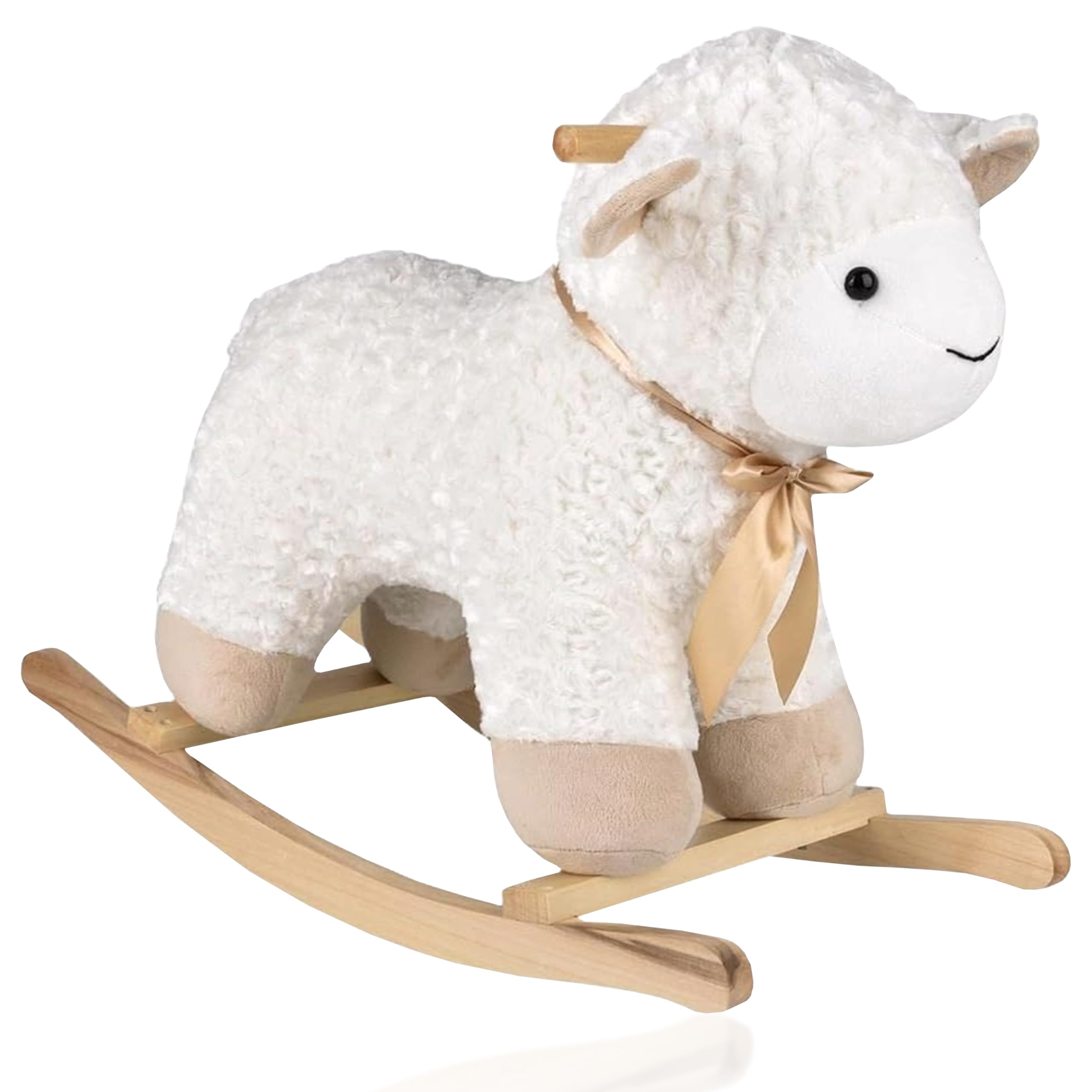 Forest & Twelfth Rocking Shiloh Sheep Ride-On Toy - Soft Stuffed Animal Rocker for Toddlers 18+ Months | Safe & Fun Nursery Decor, First Birthday Gift, Interactive Playtime Companion for Boys & Girls