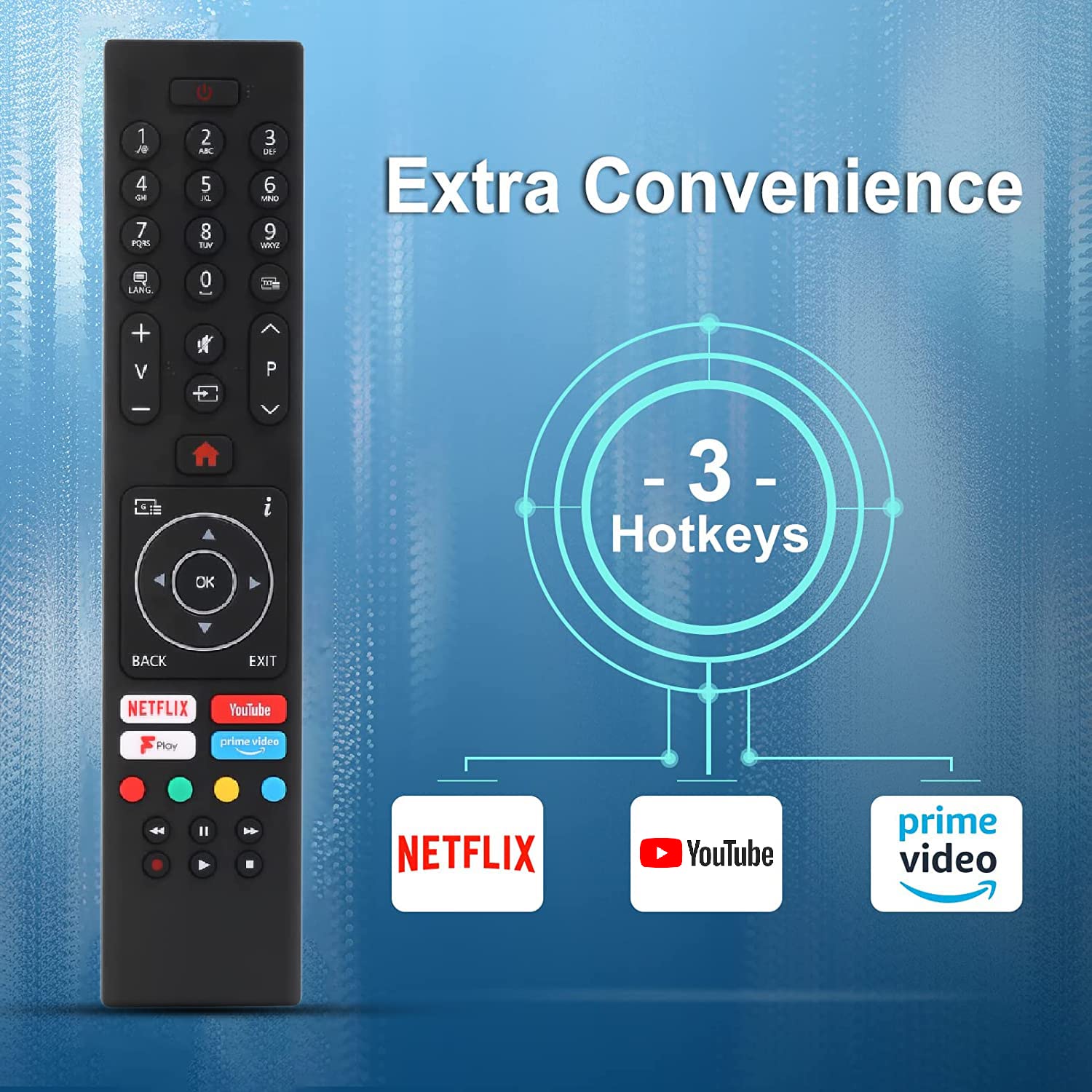 Universal Replacement Remote Control for Bush, Hitachi, Luxor, Polaroid & Now TV - Compatible with Multiple TV Models | Perfect for Home Entertainment & Smart TV Setup