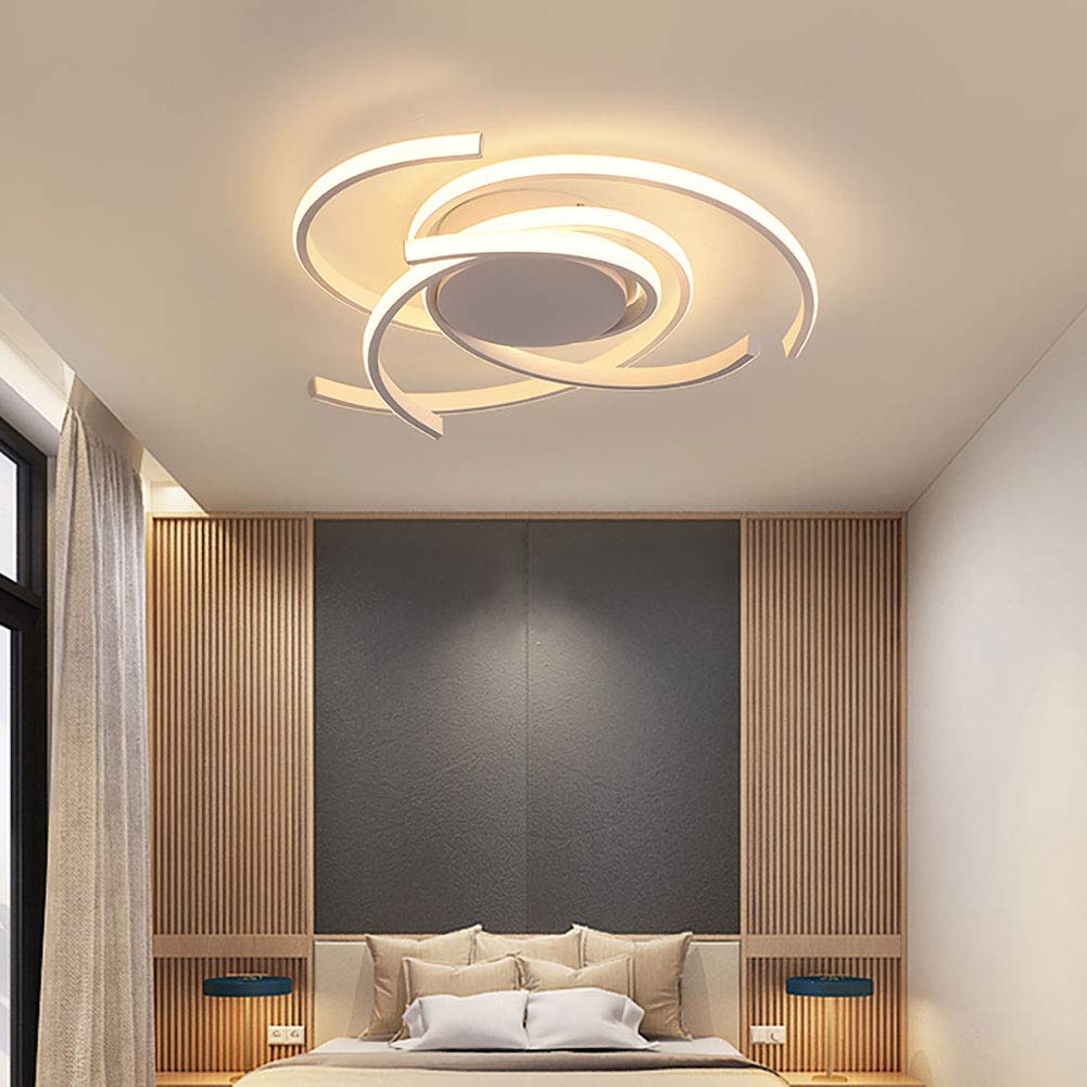 Modern Floral Ceiling Light - Elegant Flower Shape Chandelier, White Flush Mount Lighting Fixture for Living Room, Bedroom, Dining Room & Study - Perfect for Home Decor, Romantic Ambiance & Interior Design