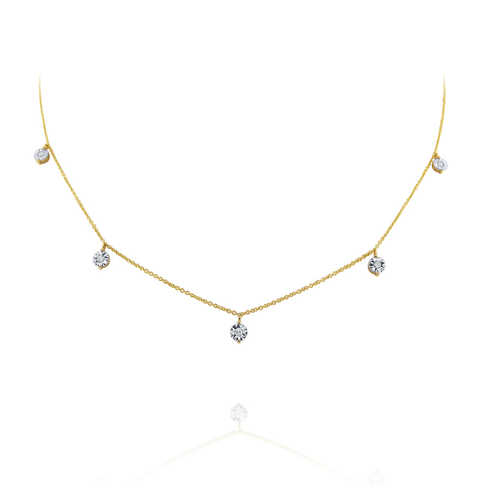 14K Yellow Gold Diamond Pendant Necklace for Women - Elegant Layering Jewelry for Everyday Wear & Special Occasions