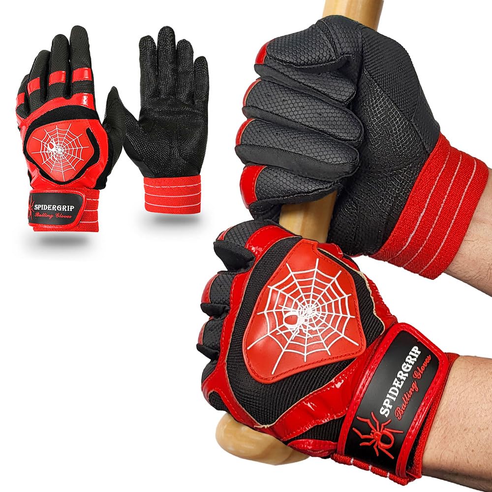 J&S Sporting Spider Grip Baseball & Softball Batting Gloves for Men & Youth - Perfect for Training, Games & Outdoor Sports Activities
