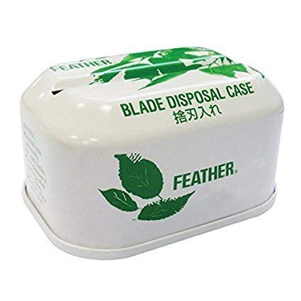 Feather Blade Tin Disposal Case - Safe Razor Blade Disposal Container for Barber Shops & Home Use | Durable Metal Waste Bin for Sharp Objects | Perfect for Salon, Grooming & Shaving Safety