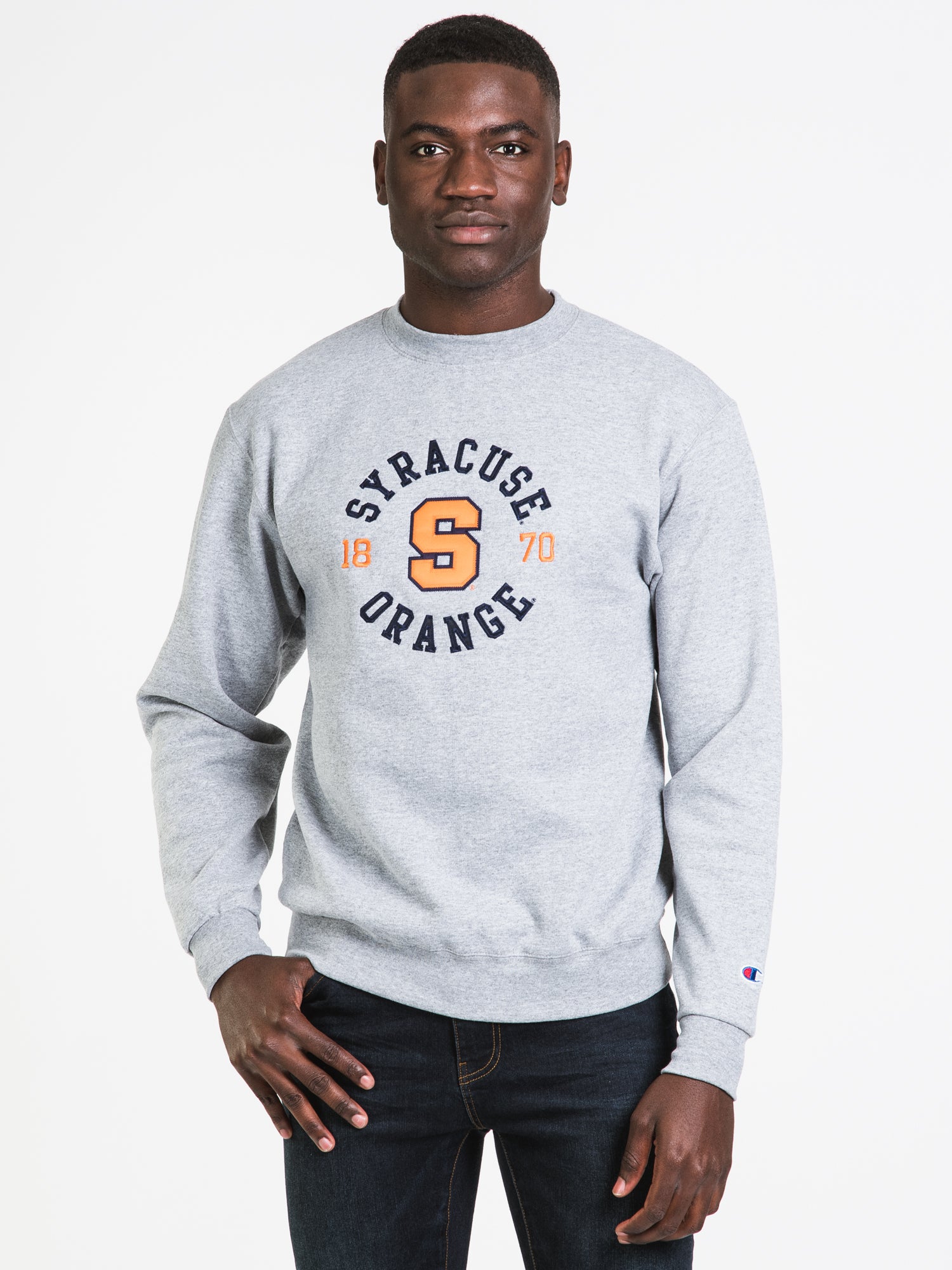 Champion Eco PowerBlend Syracuse Crew Sweatshirt - Soft & Sustainable Cotton Blend - Clearance Sale for Men & Women - Perfect for Casual Wear, Gym, and Outdoor Activities