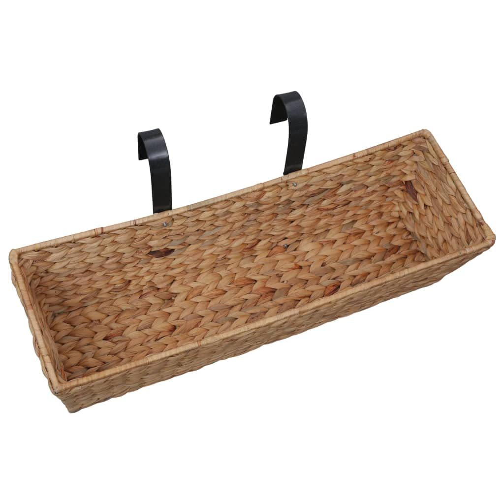 2-Pack Water Hyacinth Hanging Planters with Hooks - Wall Mounted Flower Pots for Balcony Railing, Indoor & Outdoor Home Decor - Perfect for Small Spaces, Patios, and Garden Displays