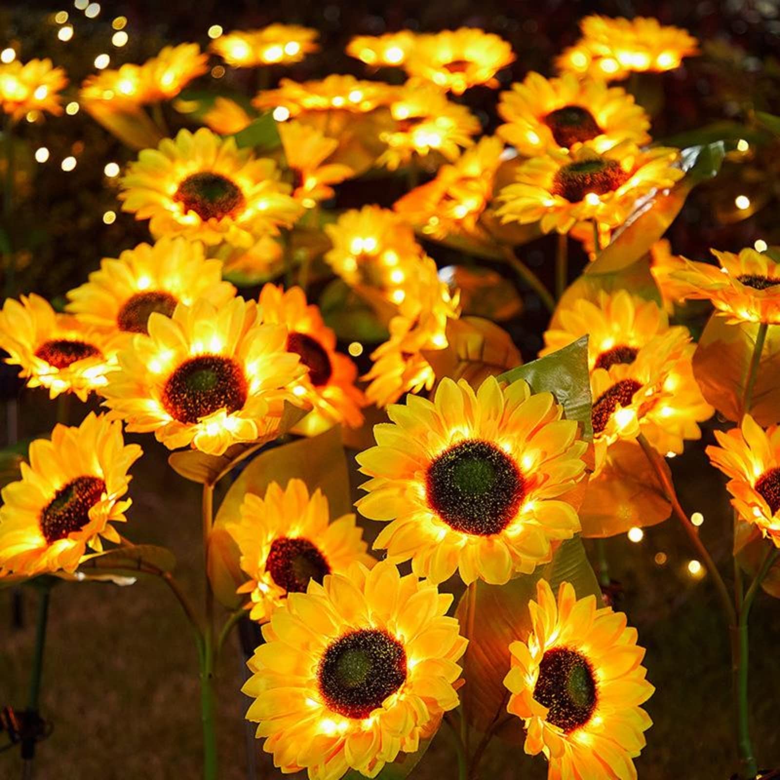 2 Pack Waterproof Solar Sunflower Stake Lights - Outdoor Garden Decor with 6 LED Sunflower Flowers for Yard, Pathway & Patio Lighting | Weatherproof Solar Powered Landscape Decoration for Garden, Lawn & Backyard