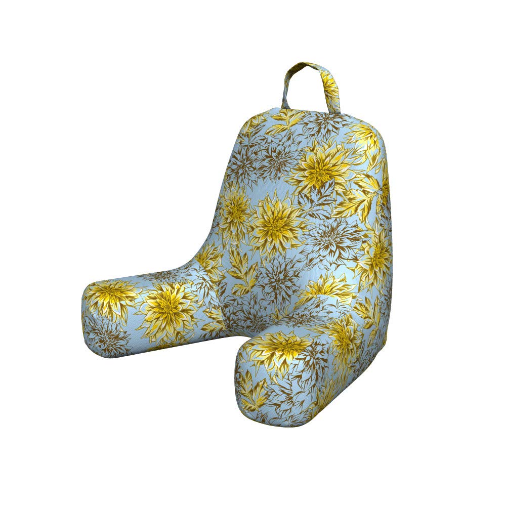 Ambesonne Floral Pillow Cover - Yellow Dahlias, Soft Fabric for Reading & Bed Rest