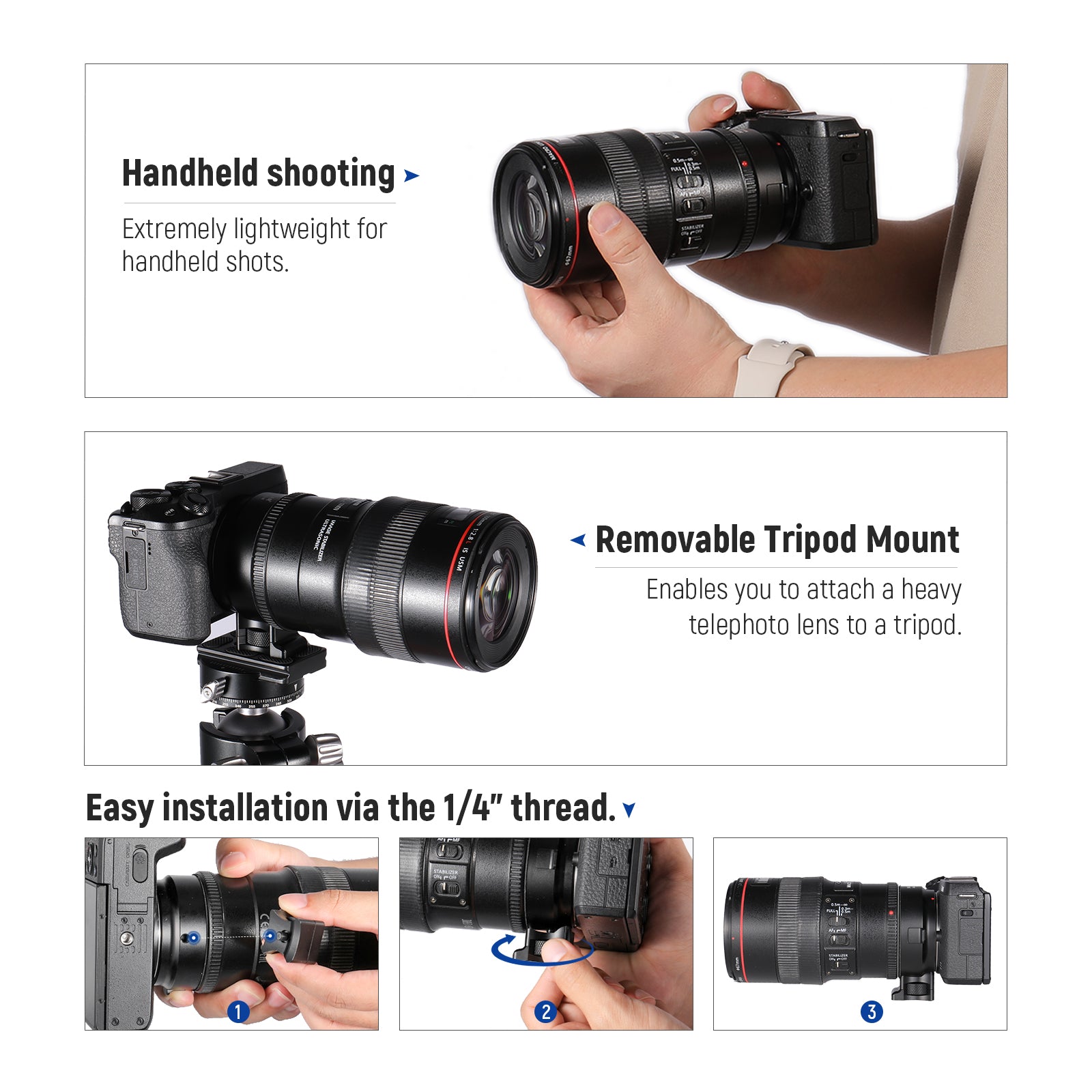 NEEWER EF to EOS M Mount Adapter for Canon EF Lens to EOS M Camera - Perfect for Photography, Videography & Travel Shooting