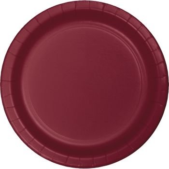 Premium Burgundy 10-Inch Disposable Paper Plates - Pack of 24 | Elegant Dinner Party, Wedding, and Holiday Celebration Tableware