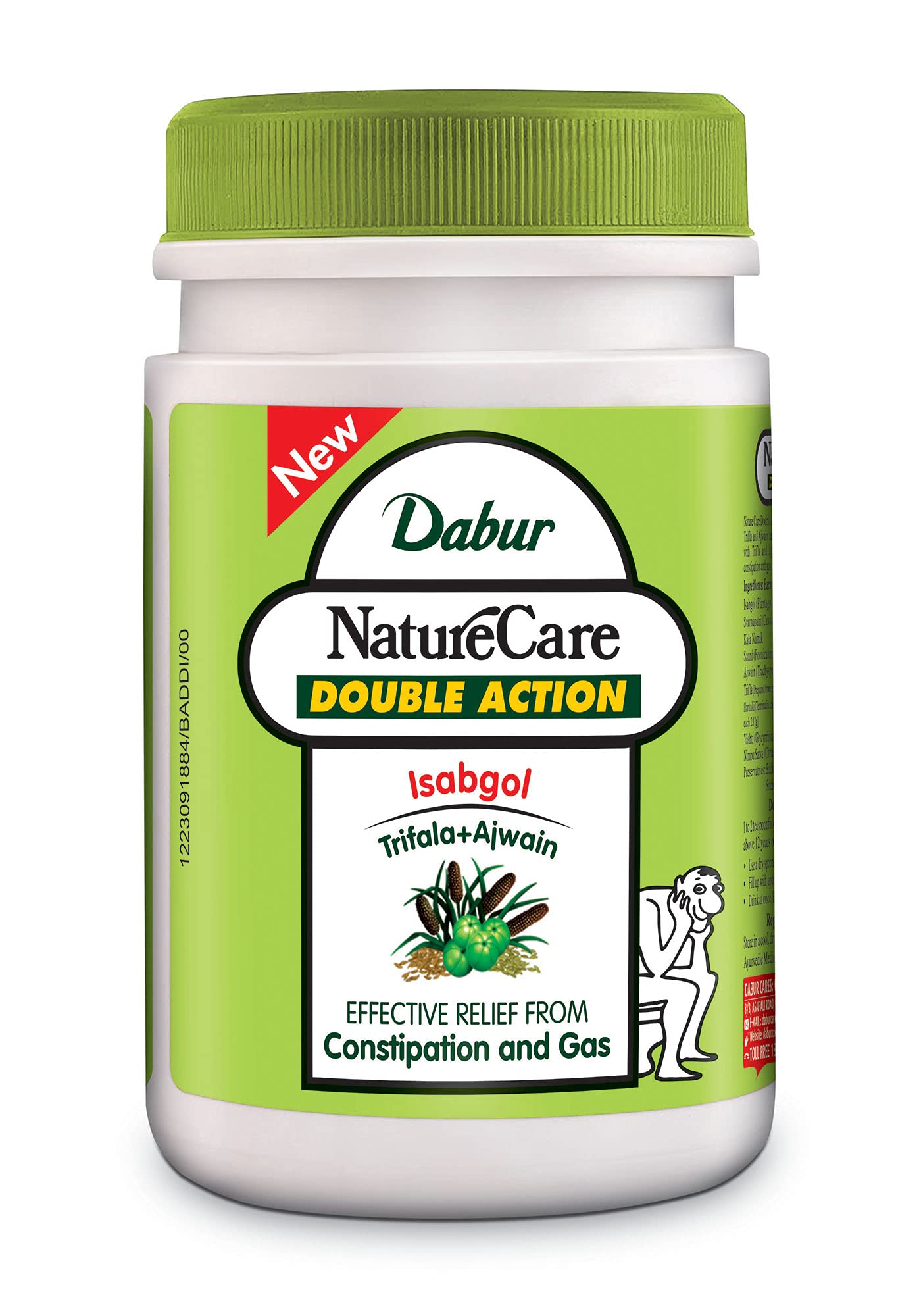 Dabur Nature Care Isabgol (Double Action) - Natural Psyllium Husk Fiber Supplement for Digestive Health & Weight Management - Perfect for Smooth Digestion & Gut Wellness