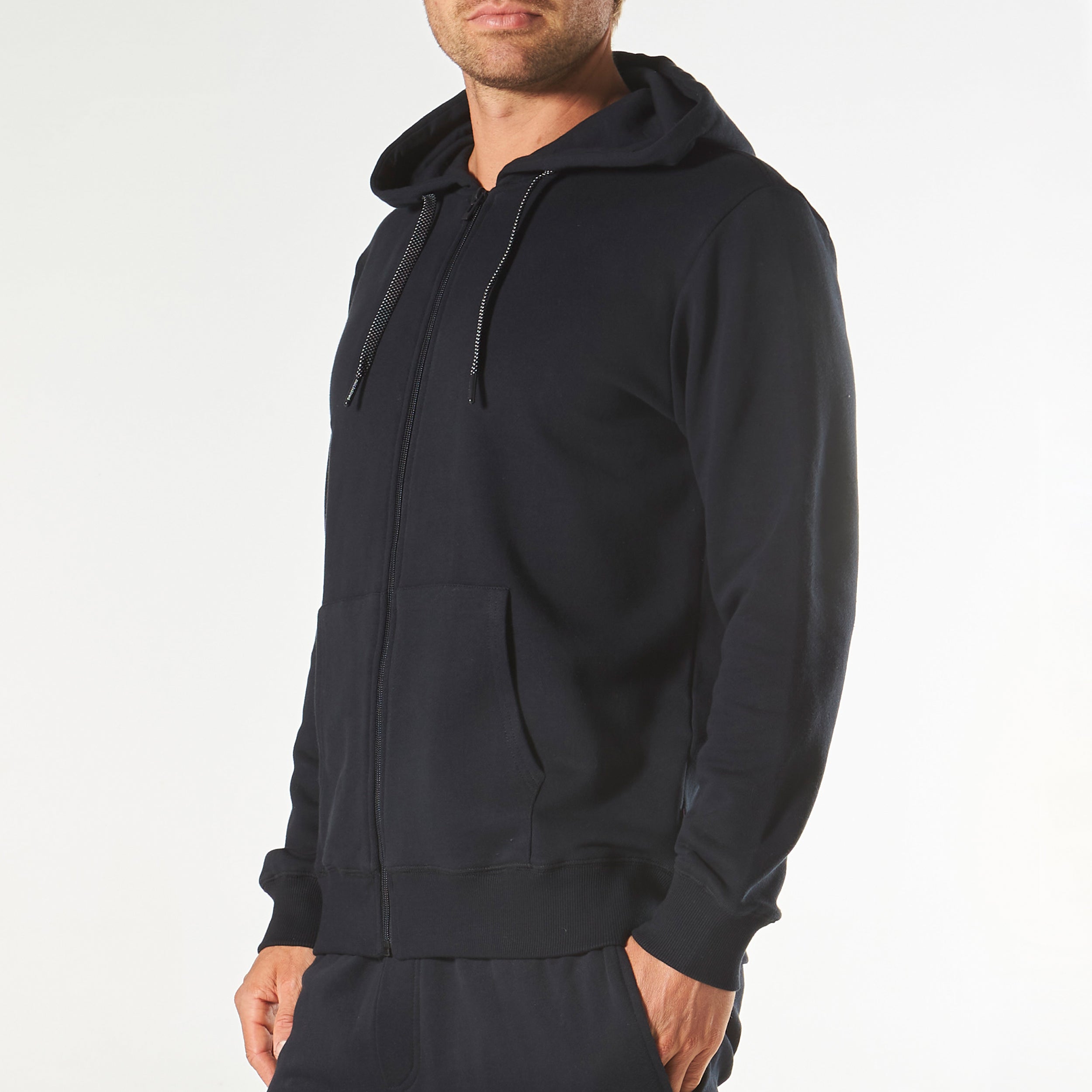Men's Long Sleeve Lounge Hoodie - Soft Comfortable Pullover Sweatshirt for Relaxing at Home, Casual Wear | Black